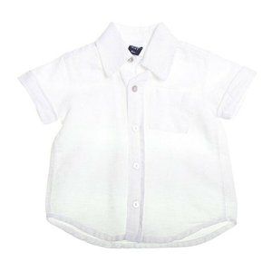 Girandola Boys White Short-Sleeve Linen Shirt